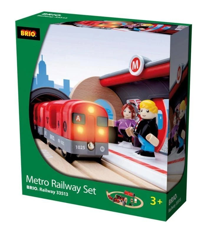 Brio Railway Brio rinkinys su traukinio bėgiais Metro railway, 33513