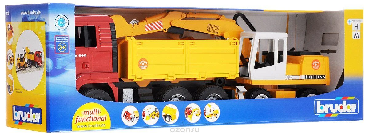 BRUDER statybinis sunkvežimis MAN TGA ir ekskavatorius Liebherr, 2751