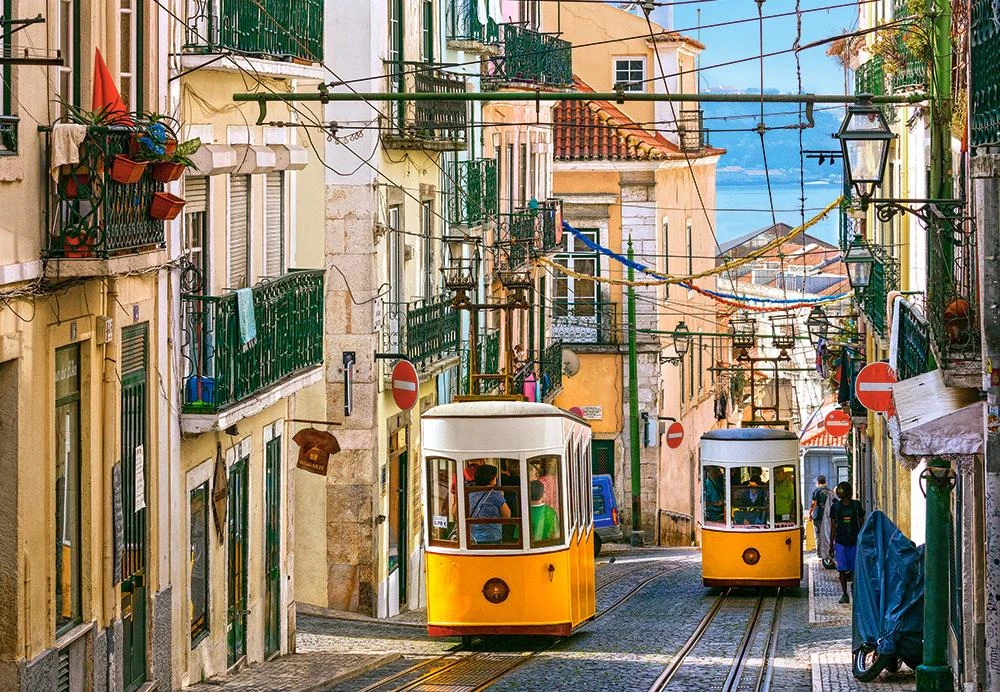 Castorland Dėlionė 1000 vnt. - Lisabonos tramvajai, Portugalija aprašymas - Prekės nuotrauka