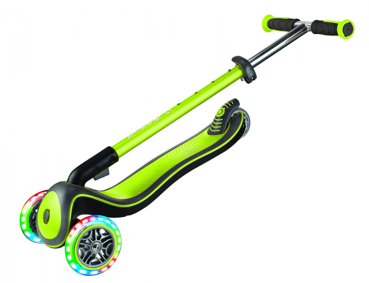 GLOBBER paspirtukas Elite Deluxe Lights, laimo žalios spalvos, 444-406