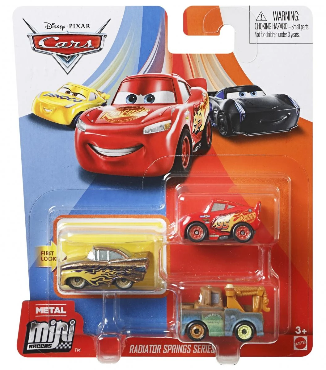 Mattel CARS 3 automodelių rinkinys Mini Lenktynininkai, 3vnt., GKG01