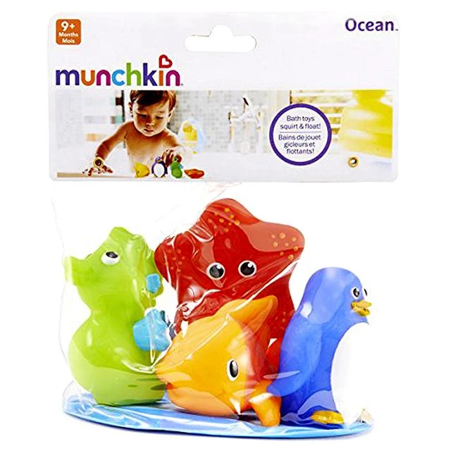 MUNCHKIN guminiai žaisliukai 4 vnt. Ocean 9m+ 01110301