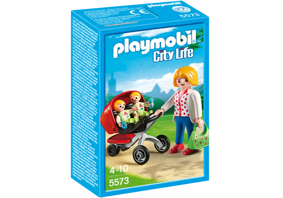 PLAYMOBIL CITY LIFE motina su vežimėliu dvynukų, 5573