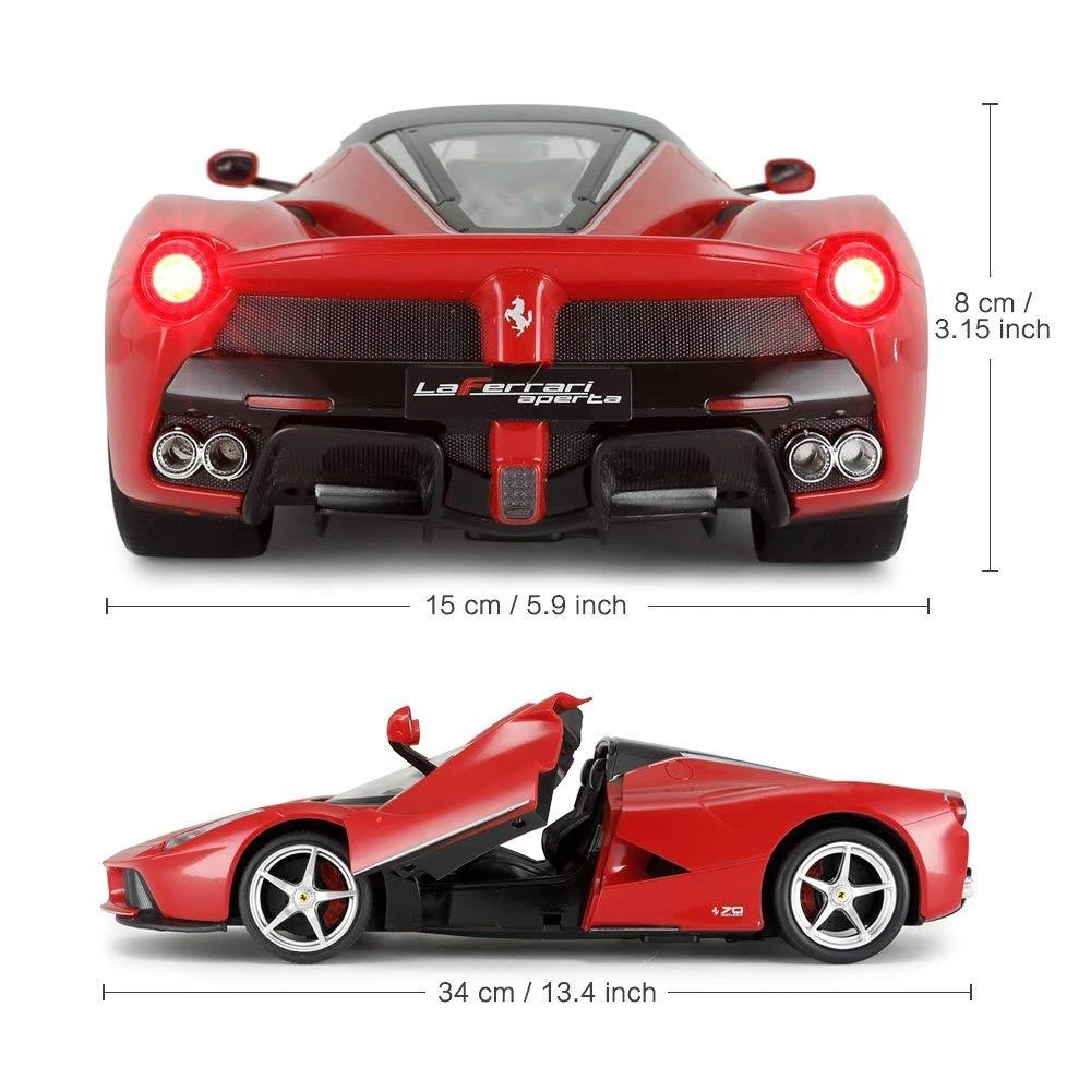 Nuotoliniu būdu valdomas 1:14 automodelis RASTAR R/C Ferrari LaFerrari Aperta, juodas