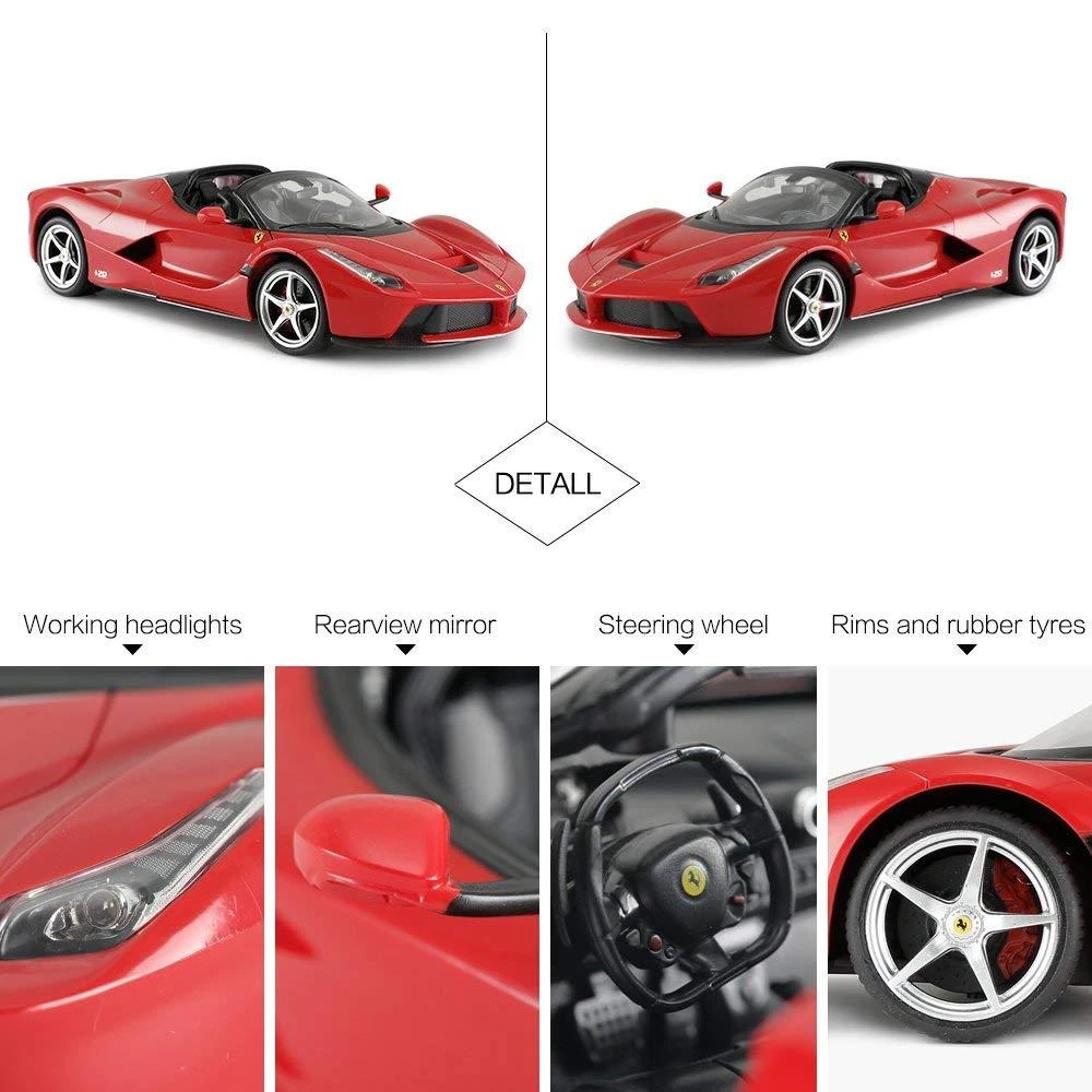 Nuotoliniu būdu valdomas 1:14 automodelis RASTAR R/C Ferrari LaFerrari Aperta, juodas