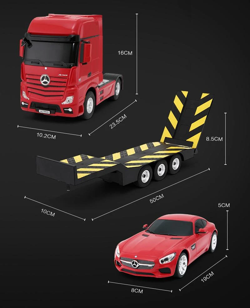 RASTAR vilkikas su automobiliu valdomas RC Mercedes-Benz Actros, asoort.,74940