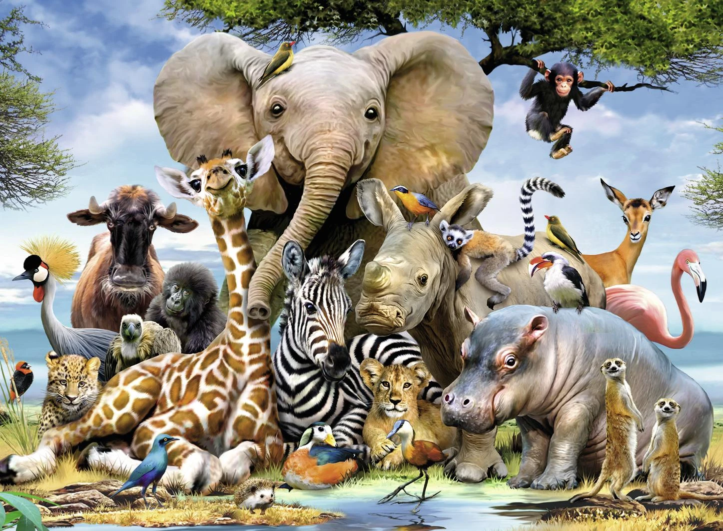 RAVENSBURGER dėlionė African friends 300vnt, 13075 aprašymas - Prekės nuotrauka