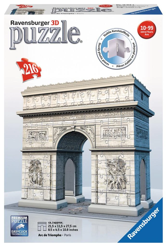 Ravensburger Dėlionė 216 vnt. - Triumfo arka Paryžius aprašymas - Prekės nuotrauka