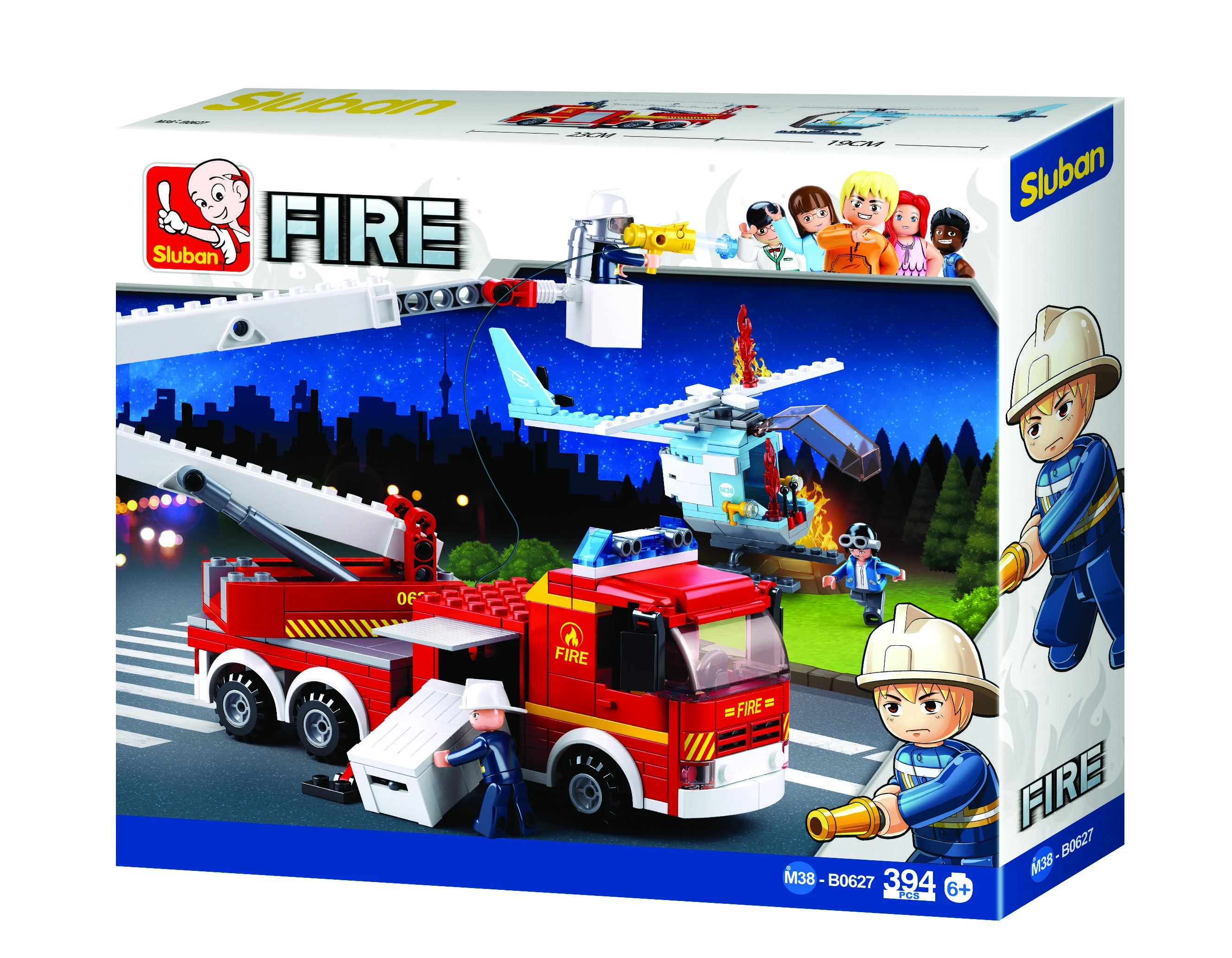 SLUBAN Ugniagesių sunkvežimis su helikopteriu (394PCS), M38-B0627