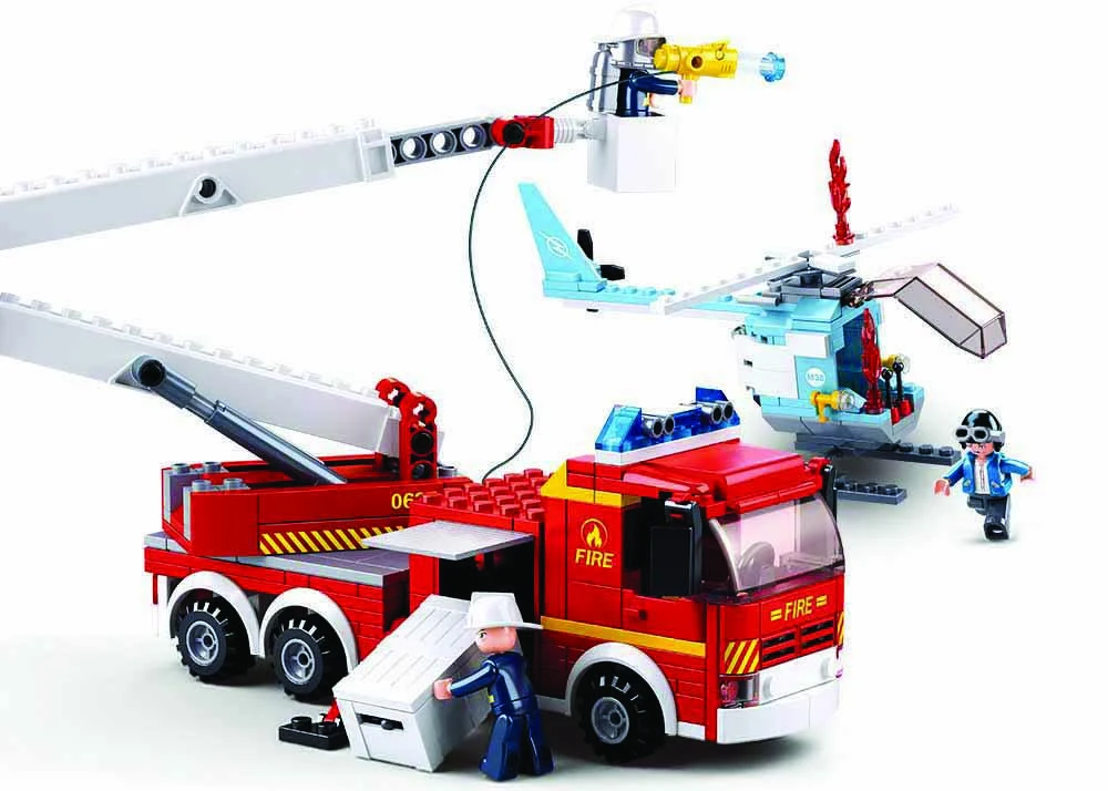 SLUBAN Ugniagesių sunkvežimis su helikopteriu (394PCS), M38-B0627