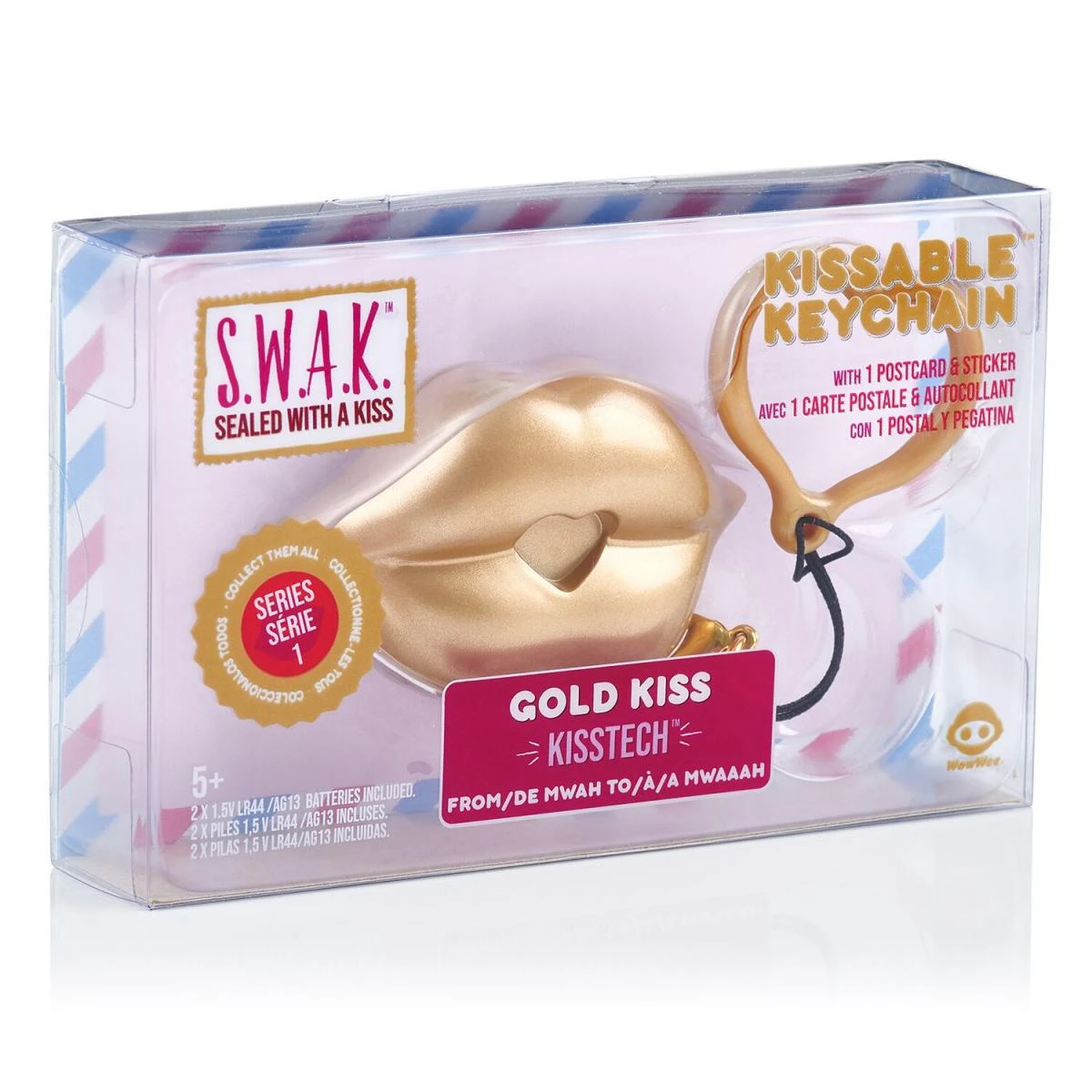 S.W.A.K. raktų pakabukas su garsu Matte Gold Kiss, 4114
