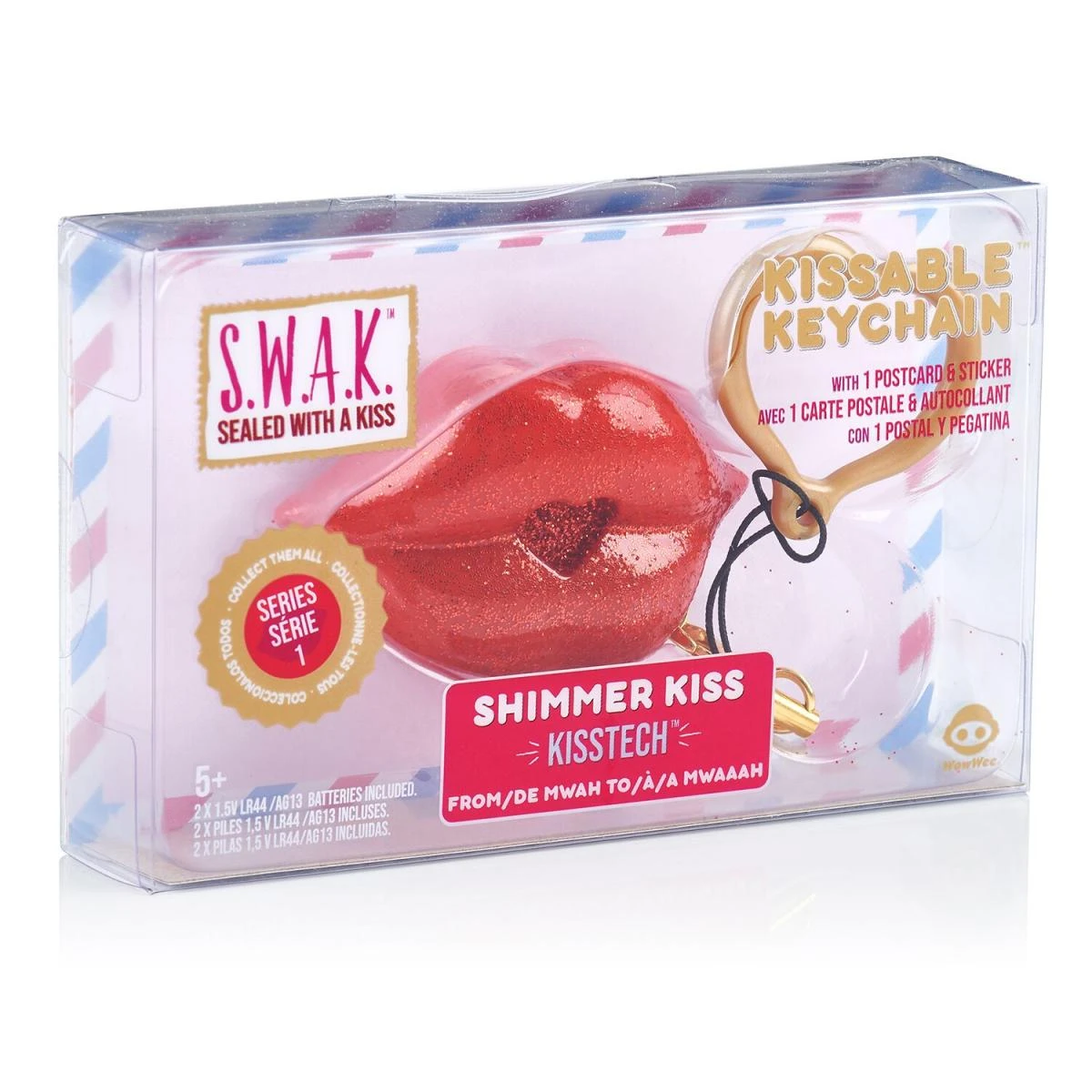 S.W.A.K. raktų pakabukas su garsu Red Glitter Kiss, 4115