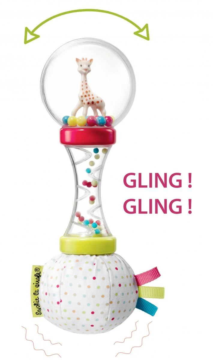 Sophie la girafe barškutis su žirafos figūrėle ir rutuliukais