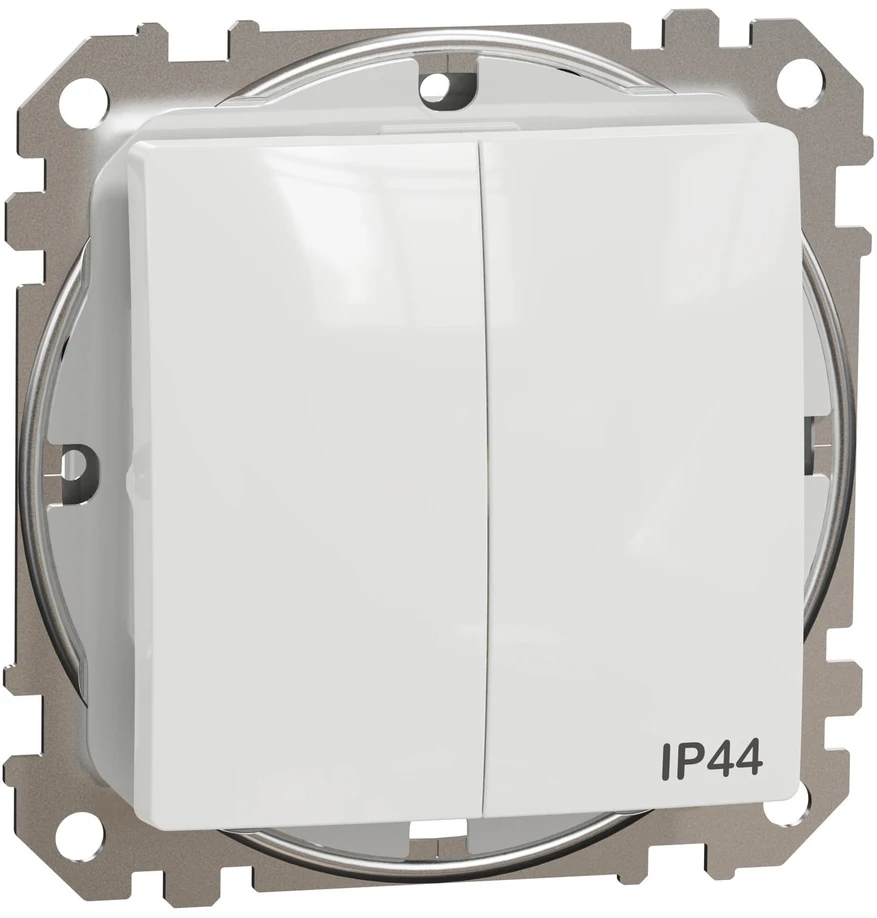 Jungiklis SCHNEIDER SEDNA DESIGN, 2 klav., IP44, balt.spalv.