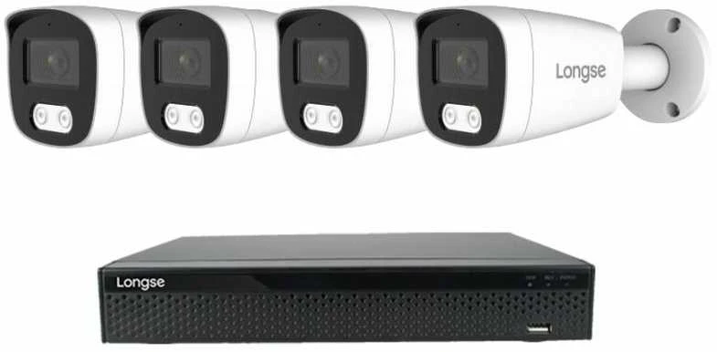 2 megapikselių raiškos IP kamerų komplektas Longse - 1- 4 kameros BMSCFG200, POE, Kamerų kiekis: 4, Vaizdo ir maitinimo kabeliai: Be kabelių