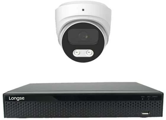 4K 8 megapikselių raiškos IP kamerų komplektas Longse - 1- 4 kameros CMSBKL8RC Hybrid light, POE, žmogaus ir automobilio detekcija, Kamerų kiekis: 1, Vaizdo ir maitinimo kabeliai: Be kabelių