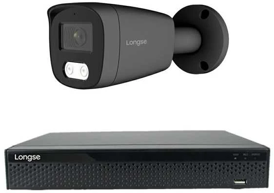 4K 8 megapikselių raiškos IP kamerų komplektas Longse - 1- 4 kameros BMSCKL8RC-DG Hybrid light, POE, žmogaus ir automobilio detekcija, tamsiai pilka, Kamerų kiekis: 1, Vaizdo ir maitinimo kabeliai: Be kabelių