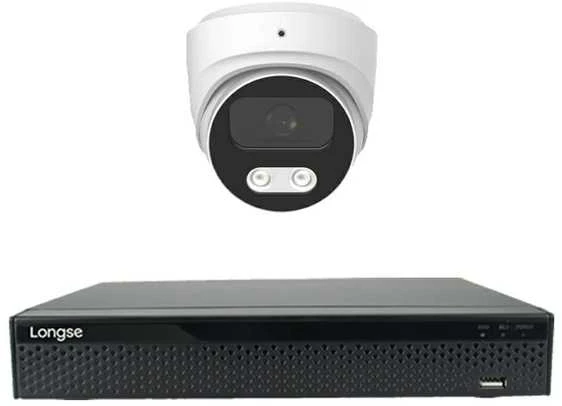 5MP raiškos IP kamerų komplektas Longse - 1- 4 kameros CMSBKL5RC Hybrid light, Sony Starvis, POE, mikrofonas,žmogaus ir automobilio detekcija, Kamerų kiekis: 1, Vaizdo ir maitinimo kabeliai: Be kabelių