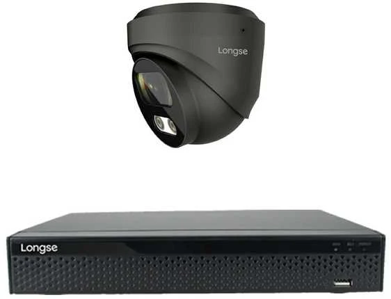 5MP raiškos IP kamerų komplektas Longse - 1- 4 kameros CMSBKL5RC-DG Hybrid light, Sony Starvis, POE, mikrofonas,žmogaus ir automobilio detekcija, Kamerų kiekis: 1, Vaizdo ir maitinimo kabeliai: Be kabelių
