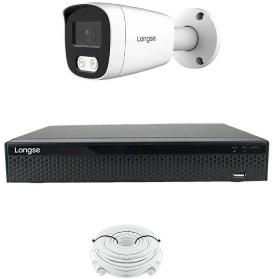 5MP raiškos IP kamerų komplektas Longse - 1- 4 kameros BMSCKL5RC, Hybrid Light, Sony Starvis, POE, žmogaus ir automobilio detekcija, Kamerų kiekis: 1, Vaizdo ir maitinimo kabeliai: Su kabeliais