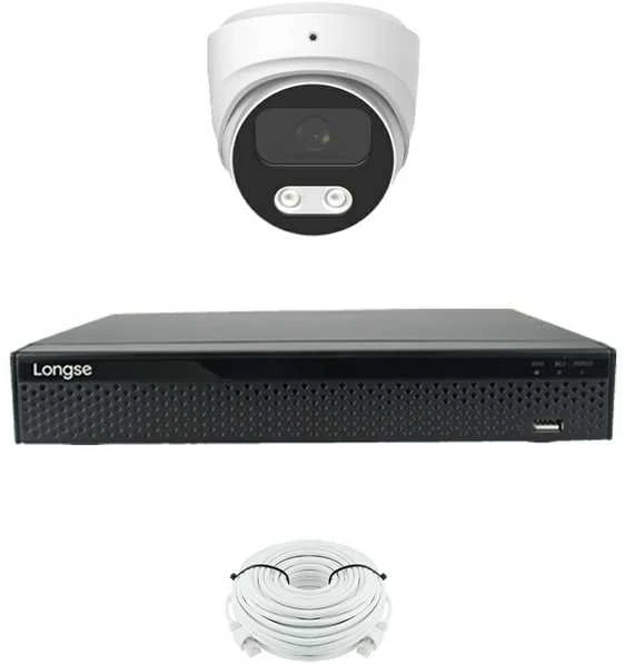 5MP raiškos IP kamerų komplektas Longse - 1- 4 kameros CMSBKL5RC Hybrid light, Sony Starvis, POE, mikrofonas,žmogaus ir automobilio detekcija, Kamerų kiekis: 1, Vaizdo ir maitinimo kabeliai: Su kabeliais