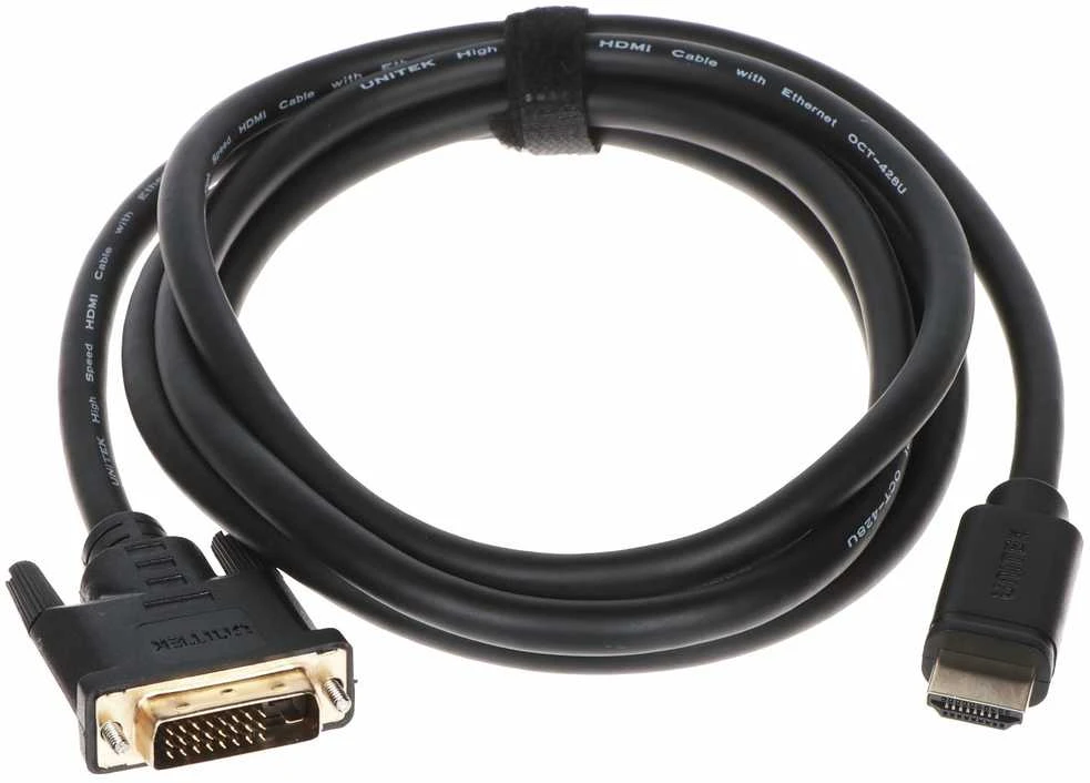 UNITEK C1271BK-2M dvikryptis kabelio adapteris HDMI – DVI 2m