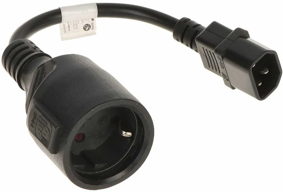 LANBERG CA-C14E-10CC-0018-BK ilgintuvas maitinimo kabelis IEC 320 C14->SCHUKO F