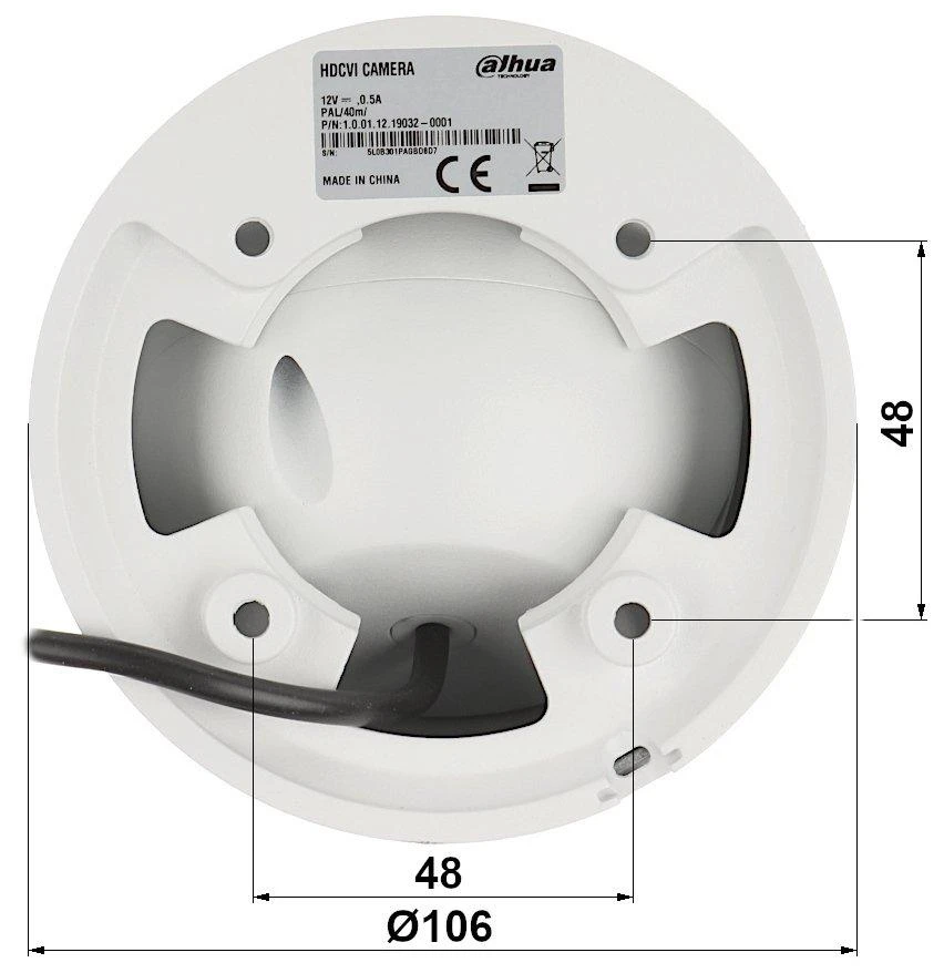 AHD, HD-CVI, HD-TVI, CVBS KAMERA HAC-HDW1809T-A-LED-0280B Visų spalvų – 8,3 Mpx 2,8 mm DAHUA