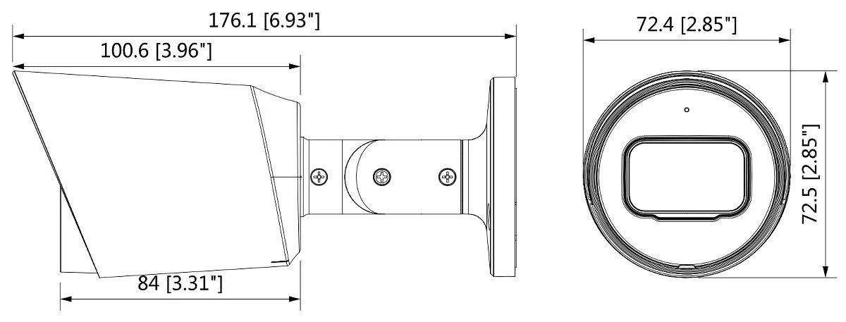 AHD vaizdo stebėjimo kamera Dahua HAC-HFW1800T-A-0280B, 8,3MP, 2,8mm