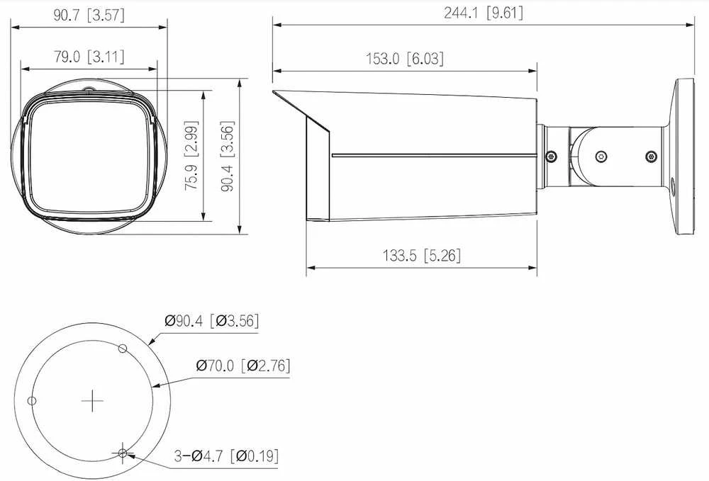 AHD, HD-CVI, HD-TVI, PAL KAMEROS HAC-HFW2802TU-Z-A-27135-S2-DIP 2,7 ... 13,5 mm - MOTOZOOM DAHUA