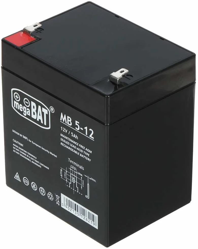 Mpl Power Elektro Megabat 12V 5Ah F1(187) AGM akumuliatorius, 3-5 metai