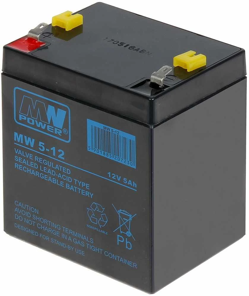Mw Power MWPower MW 12V 5Ah F2(250) AGM akumuliatorius, 6-9 metai