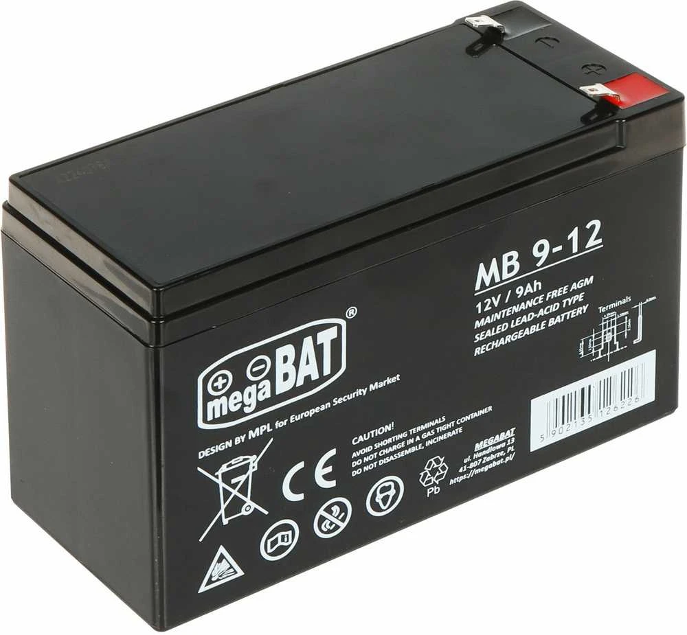 Mpl Power Elektro Megabat 12V 9Ah F1(187) AGM akumuliatorius, 3-5 metai