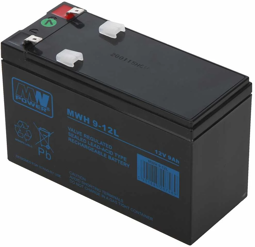 Mw Power MWPower MW 12V 9Ah F2(250) AGM akumuliatorius, 6-9 metai