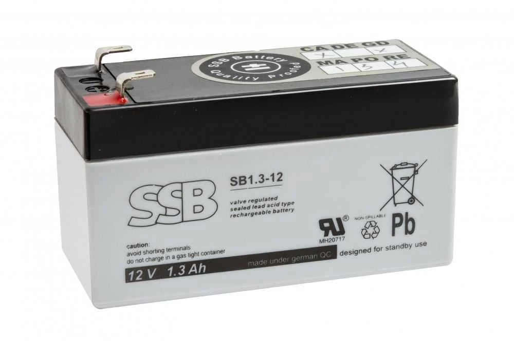 SSB SB 1.3-12 12V 1,3Ah AGM Akumuliatorius, nereikalaujantis priežiūros