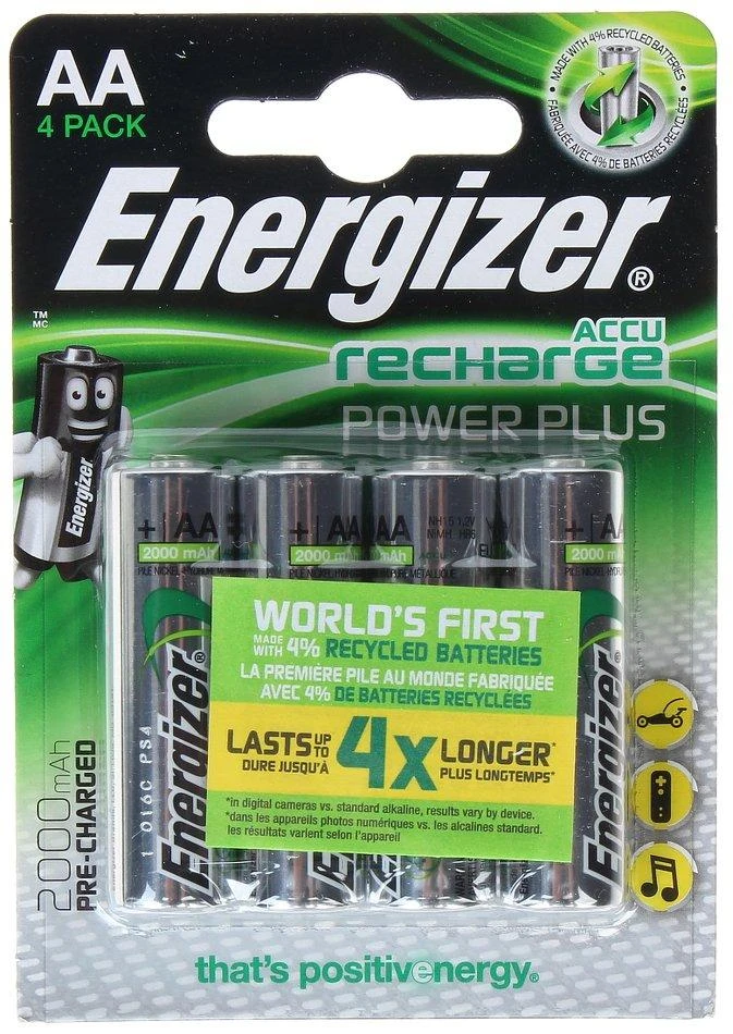 Energizer Accu Įkraunami Elementai AA R6 2000mAh NiMH 1.2V 4vnt