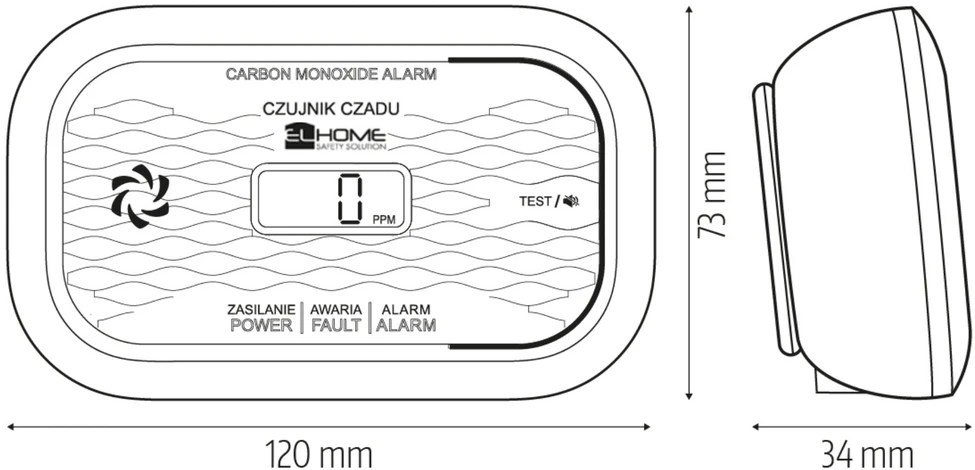 ANGLIES MONOKSIDO (SMALKIŲ) DETEKTORIUS CD-18A2V2300/B EL HOME