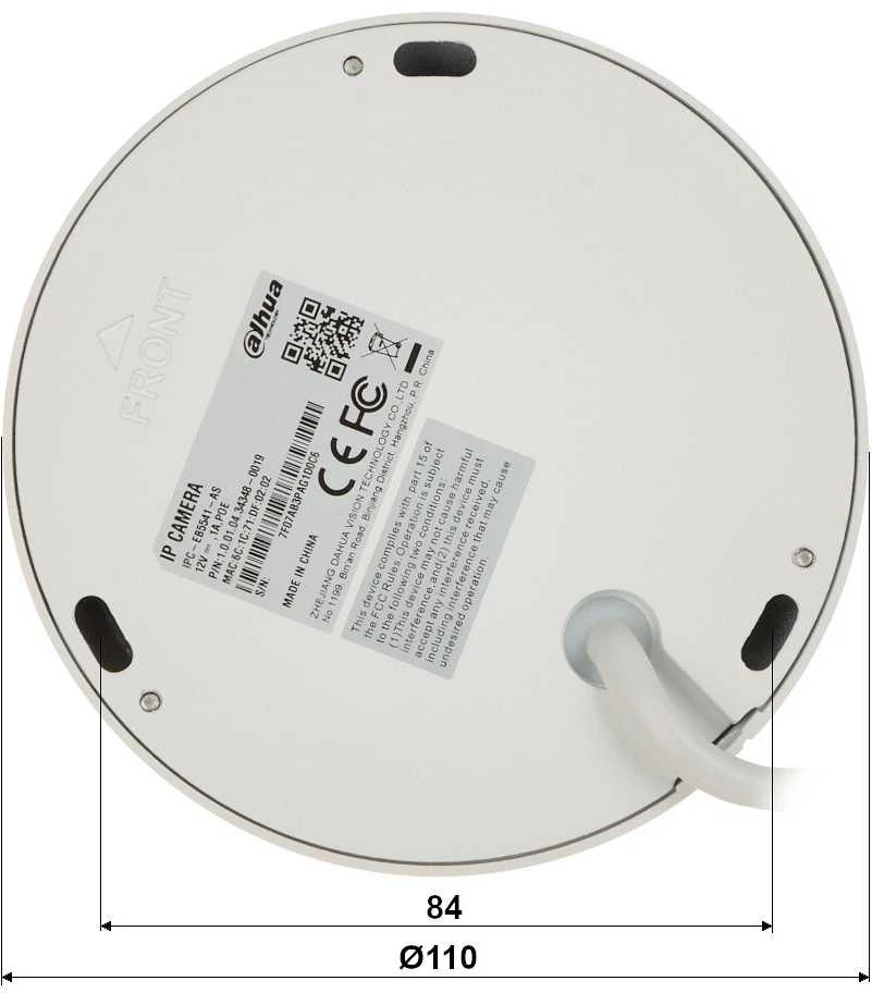 ANTIVANDALINĖ IP KAMERA IPC-EB5541-AS - 5 Mpx 1.4 mm - „Žuvies akis“ DAHUA