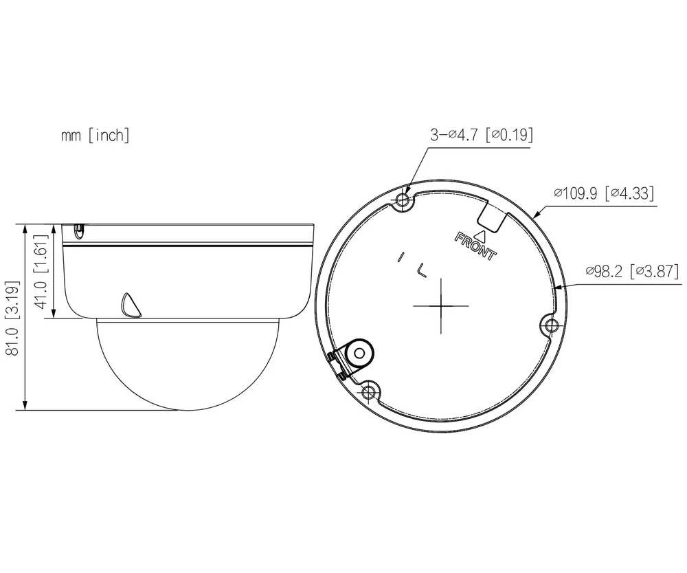 APSIAUGOJANTI IP KAMERA IPC-HDBW1439E1-A-IL-0280B-S6 Išmanus dvigubas apšvietimas - 4 Mpx 2.8 mm DAHUA