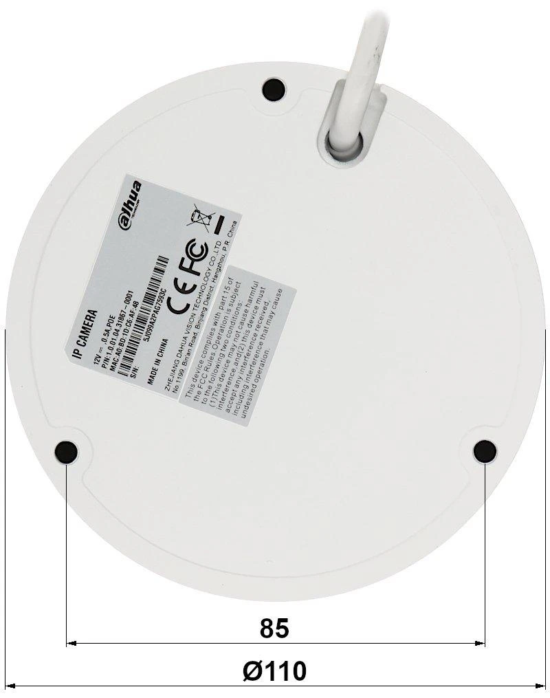 ANTIVANDALINĖ IP KAMERA IPC-HDBW2241E-S-0280B WizSense - 1080p 2.8 mm DAHUA