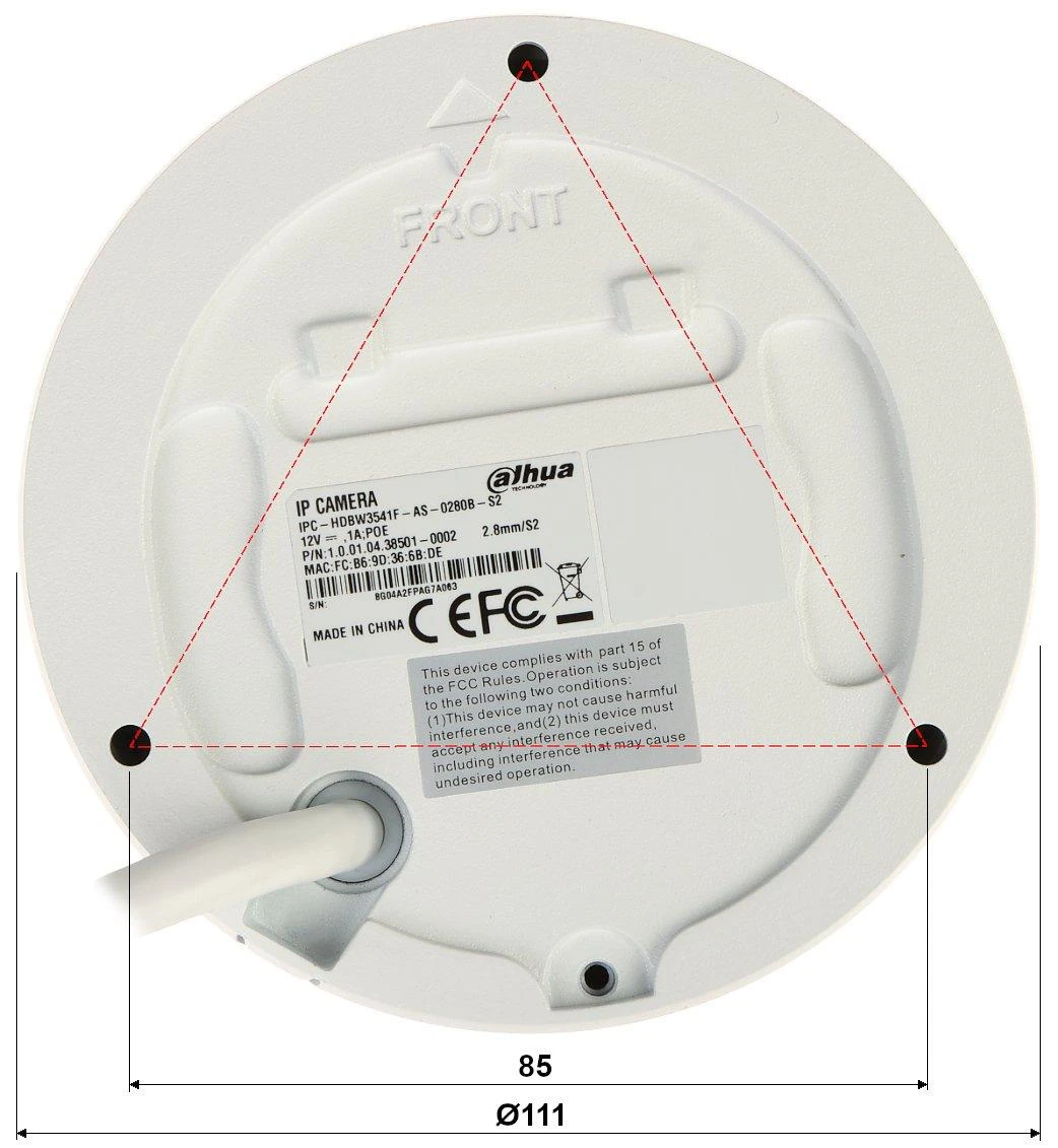 ANTIVANDALINĖ IP KAMERA IPC-HDBW3541F-AS-0280B-S2 - 5 Mpx 2.8 mm DAHUA