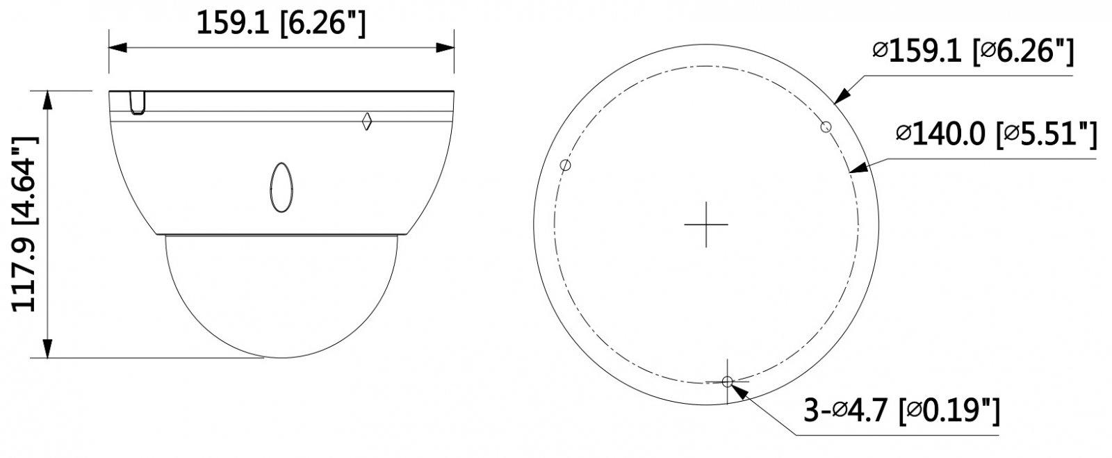 Dahua IP kam. AI 5M 2K Kupol. STARLIGHT IPC-HDBW5541E-ZE su LXIR iki 40 m, 5 MP (2592 x 1944) 1–20 kadrų per sekundę, 2,7 mm–13