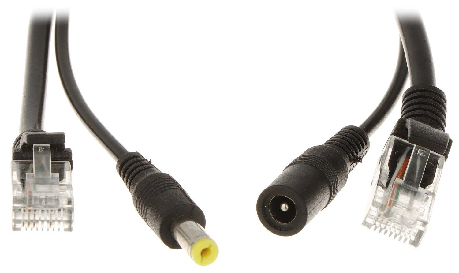 PoE-UNI-B adapterio laidas su RJ45 ir DC jungtimis