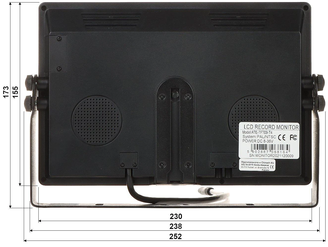 AUTOMOBILINIS MONITORIUS ATE-TFT09-T4 9 " AUTONE