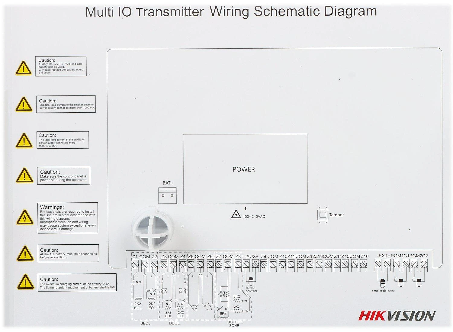 Hikvision kelių įvesčių siųstuvas DS-PM1-I16O2-WE AX PRO