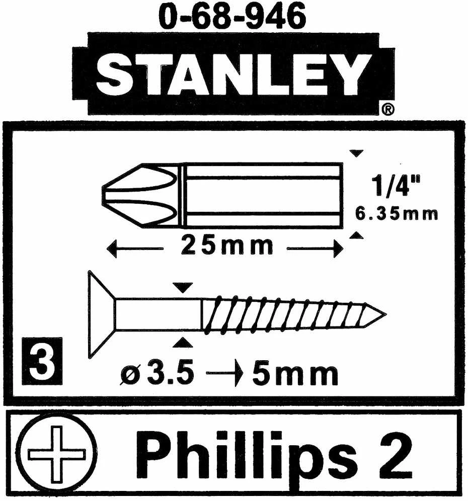 BITAS PH2 ST-0-68-946*P3 1/4 " STANLEY