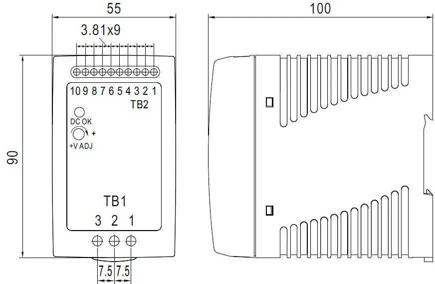 Mean Well BUFERINIS IMPULSINIS MAITINIMO ADAPTERIS DRC-100A
