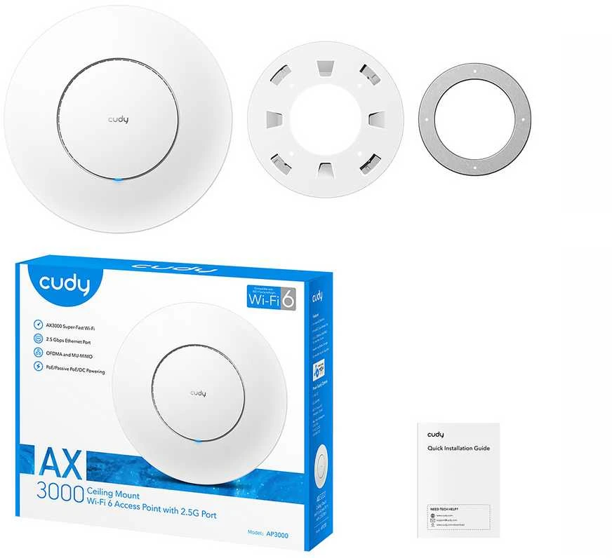 CUDYAP3000PPRIEIGOS TAŠKAS AP3000_P Wi-Fi 6 CUDY