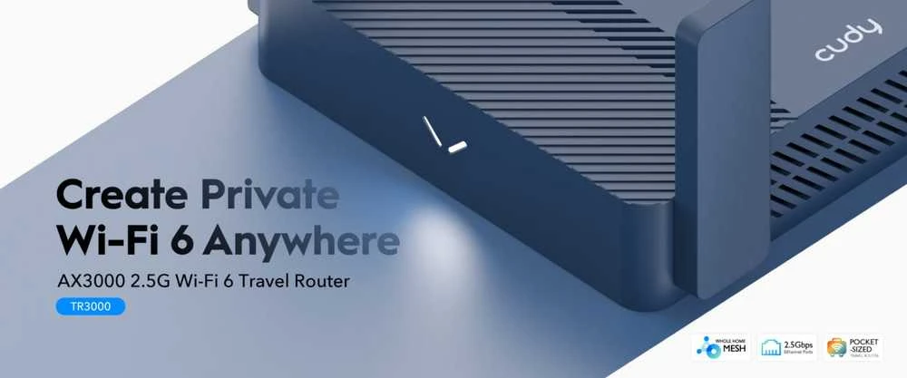 Belaidis Maršrutizatorius - Cudy AX3000 Gigabit Ethernet Wi-Fi 6 Mėlynas