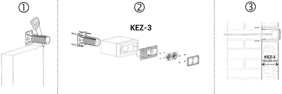 DAUGKARTINĖ ELEKTROS INSTALIACIJOS DĖŽUTĖ PRIE ŠILUMINĖS IZOLIACIJOS KEZ-3-KB KOPOS